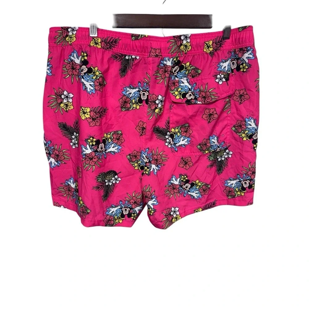 Mens Disney Mickey Mouse Multicolored Floral Tropical Swim Trunks Size XL‎